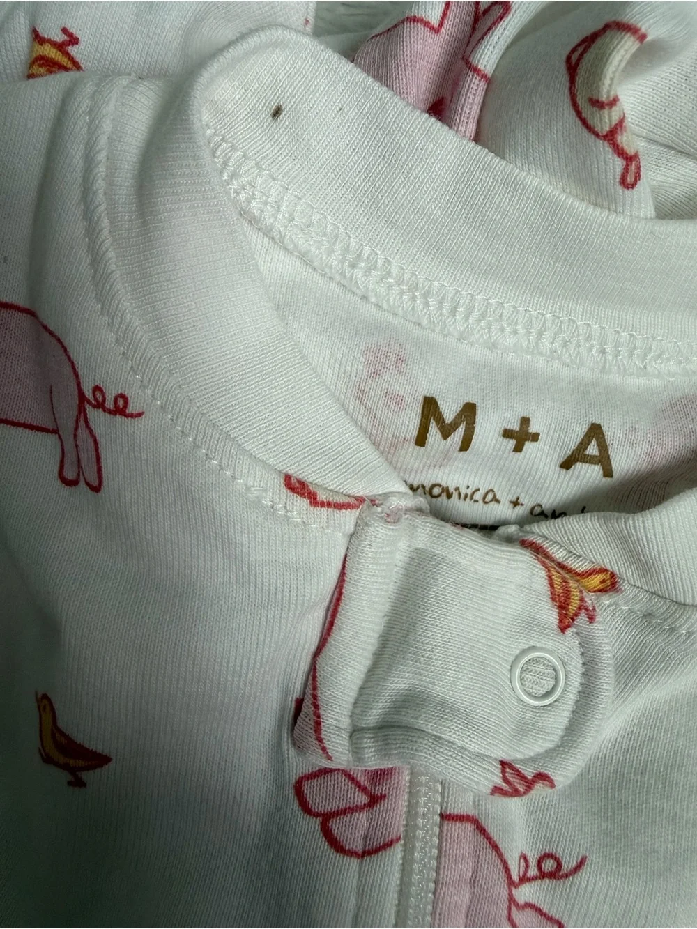M + A Monica + Andy Baby Pig Duck Pajama One Piece Size 3-6m